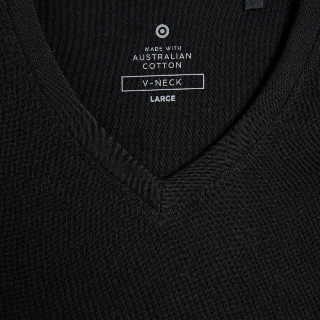 Australian Cotton V-Neck T-Shirt - Black | Target Australia