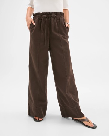 Lily Loves Australian Cotton Wide Leg Paperbag Pants