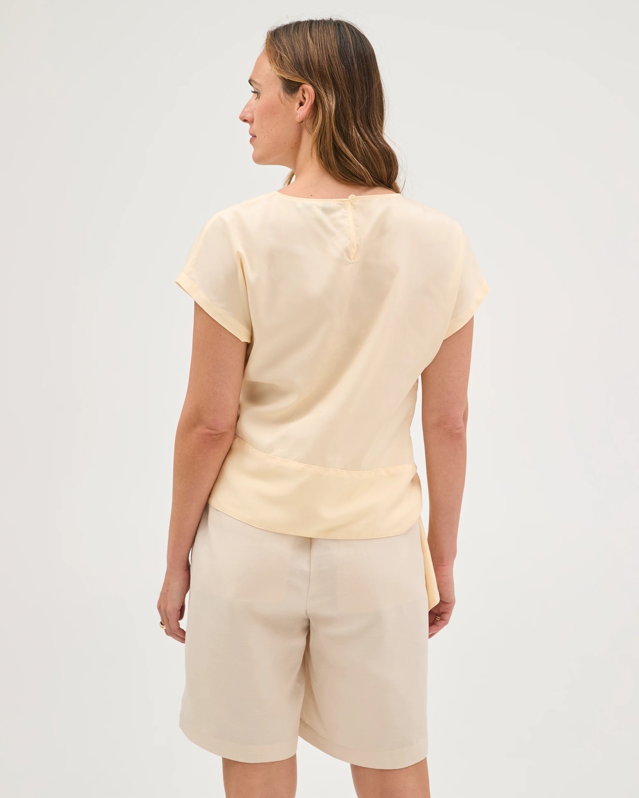 Preview Lyocell Tie Detail Top - Butter 5 of 5
