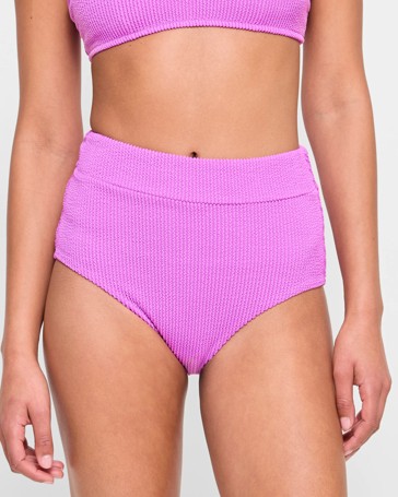 Crinkle High Waisted Swim Bikini Briefs