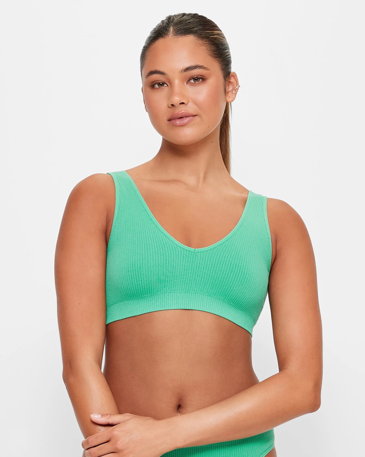 Supima® Cotton-Blend Plunge Bralette Top for Women