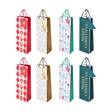 2 Pack Christmas Bottle Bags, Assorted - Anko