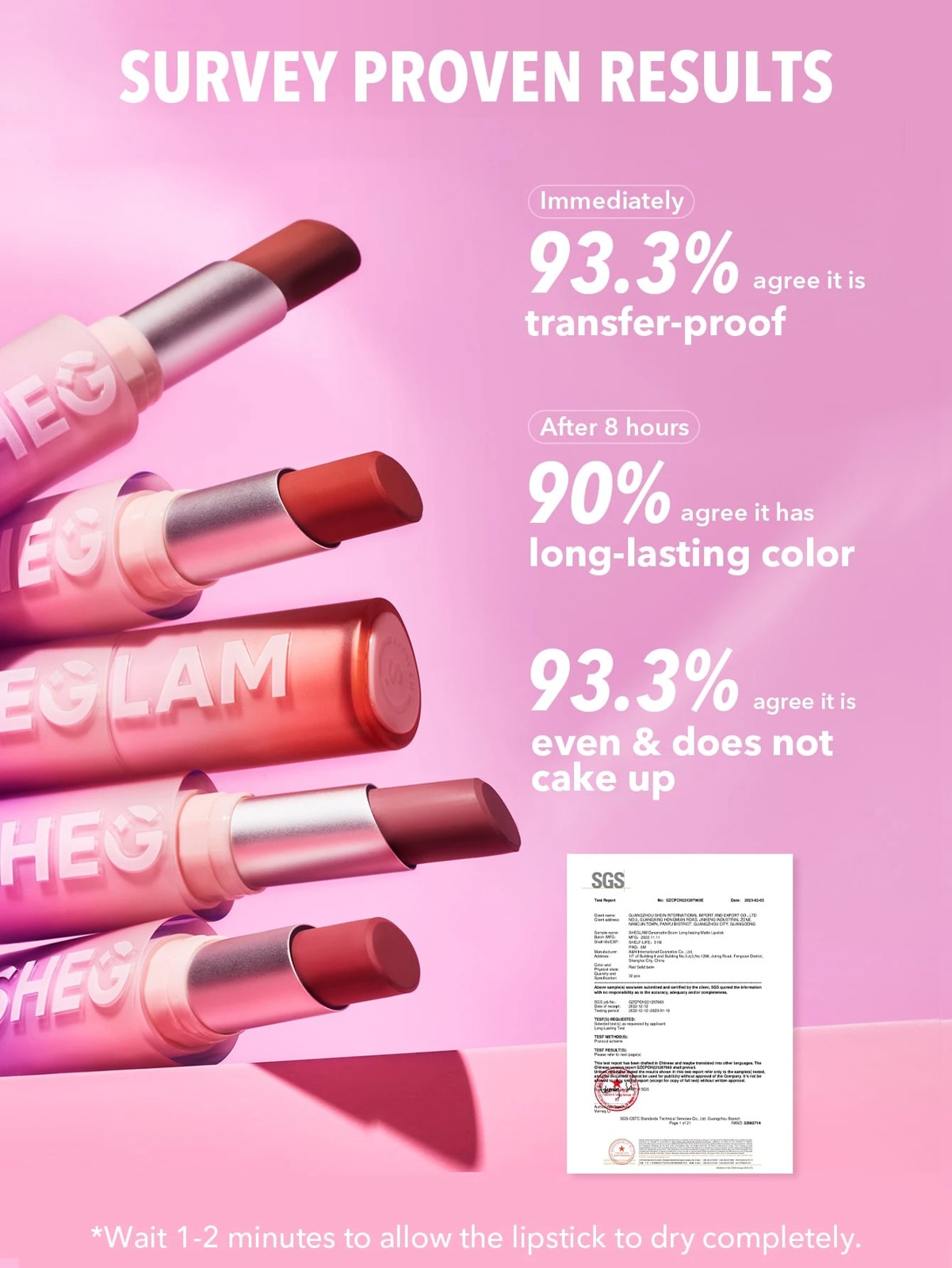 SHEGLAM Dynamatte Boom Long-lasting Matte Lipstick - High Key 4 of 5