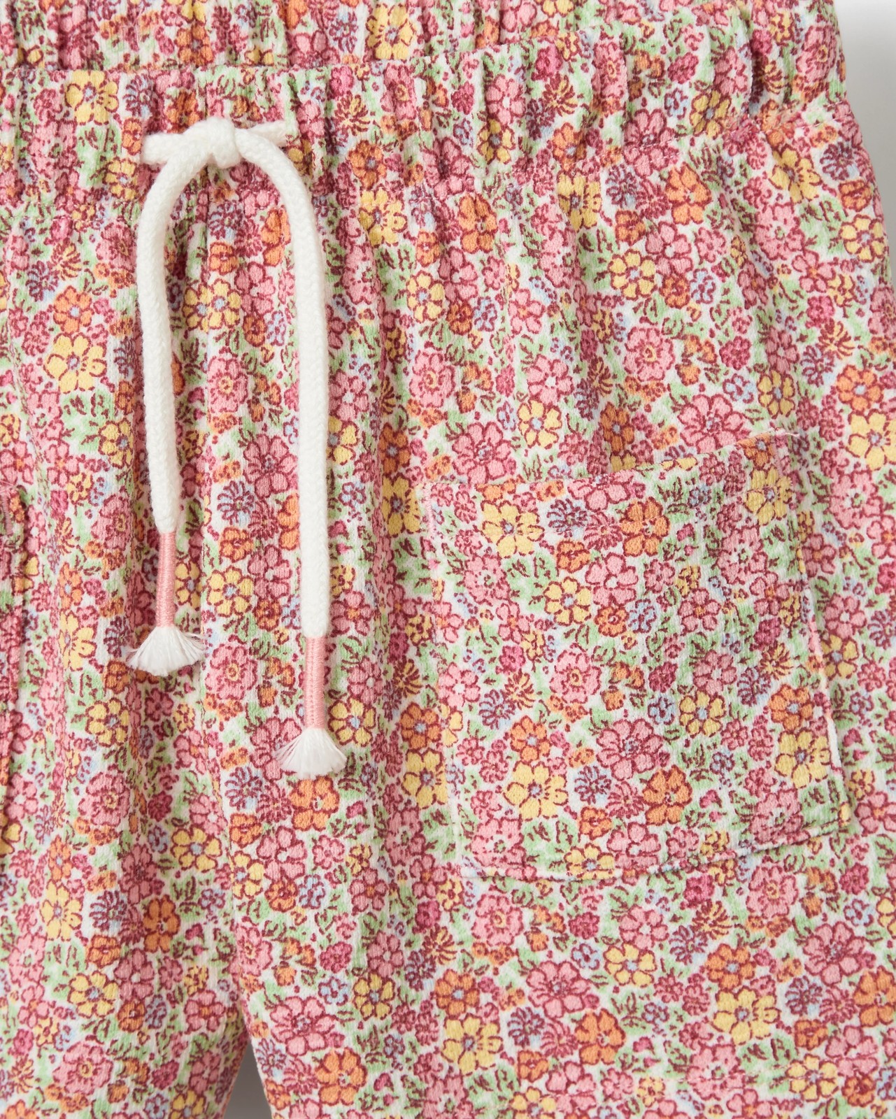 Australian Cotton Blend Fashion Knit Shorts - Multi Ditsy 6 of 6