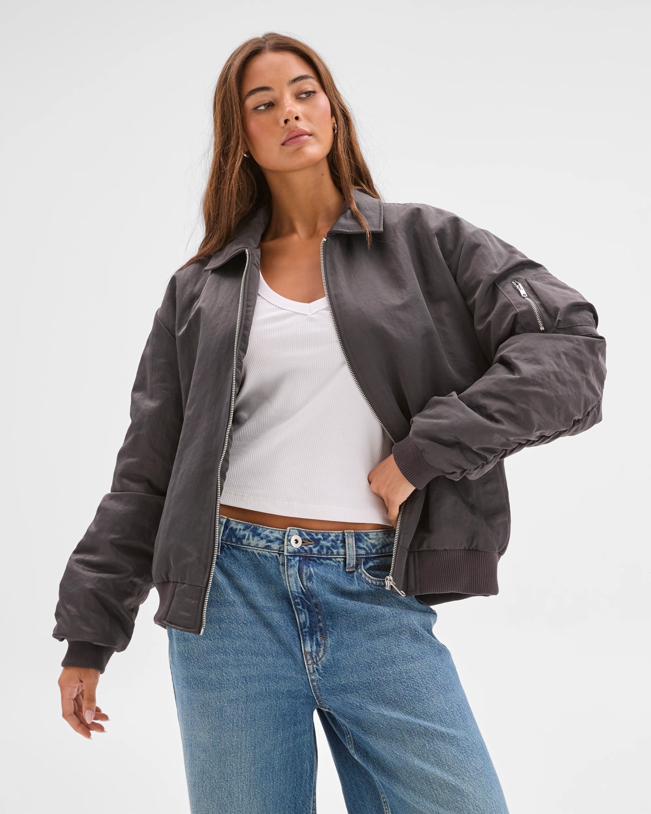 Lily Loves Bomber Jacket - Iron Grey 3 of 6