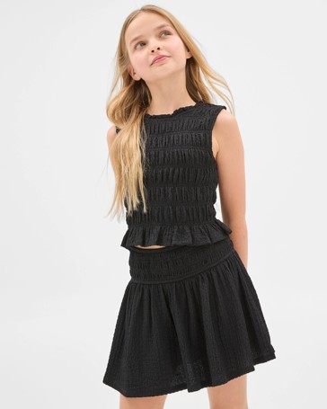 Textured Knit Shirred Tank Top