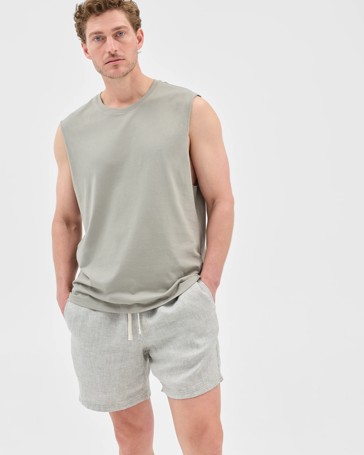 European Linen Elastic Waist Shorts