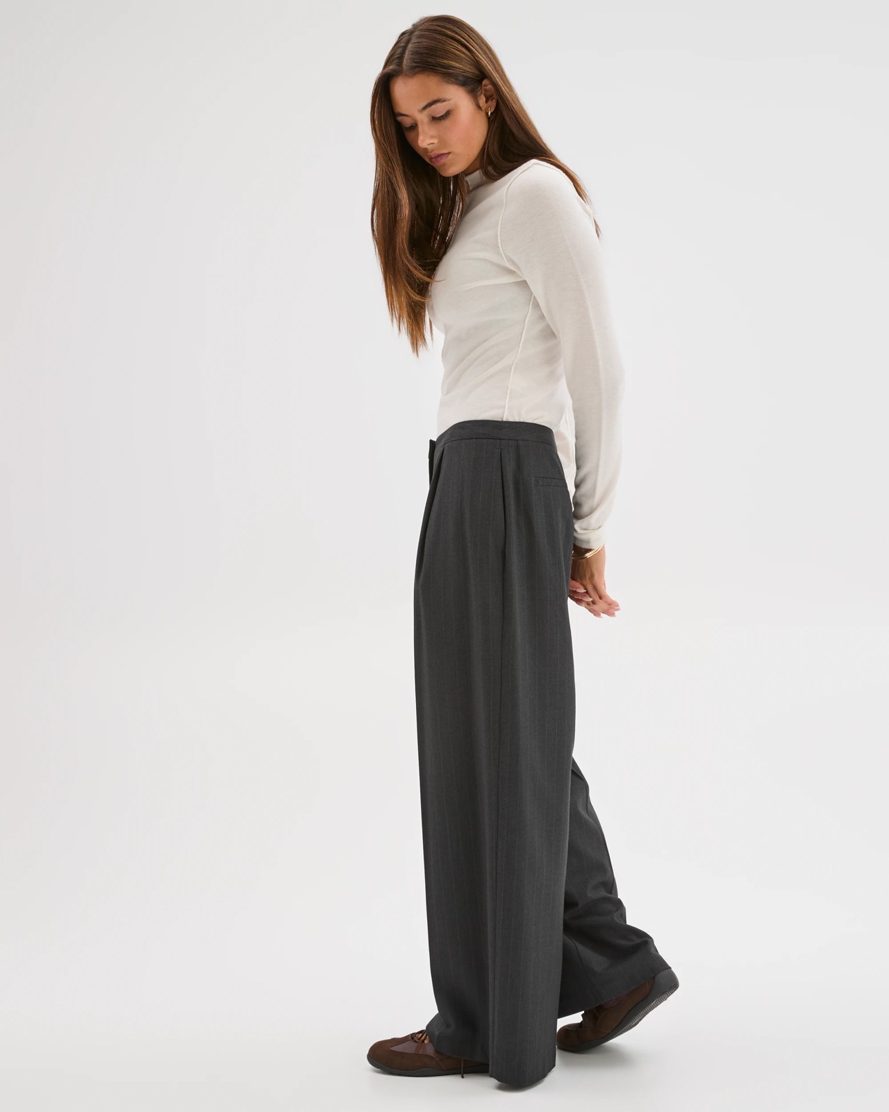 Lily Loves Wide Leg Tailored Pants - Charcoal 4 of 5