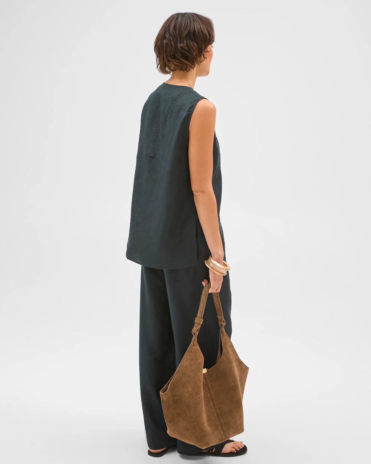 European Linen Sleeveless Tunic - Black 6 of 6