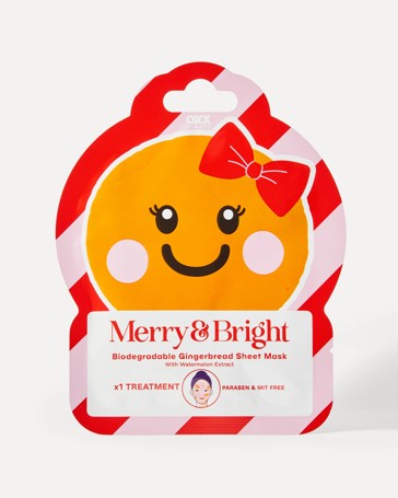 OXX Beauty Merry & Bright Biodegradable Gingerbread Sheet Mask - Watermelon Extract