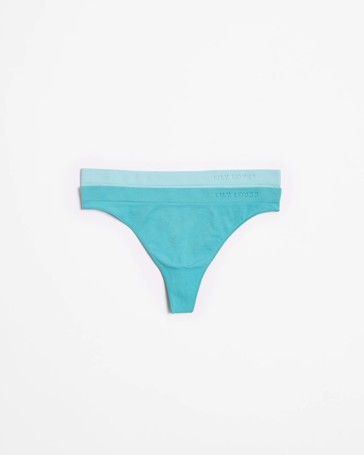 2 Pack Seamfree Embossed G-String Briefs - Lily Loves