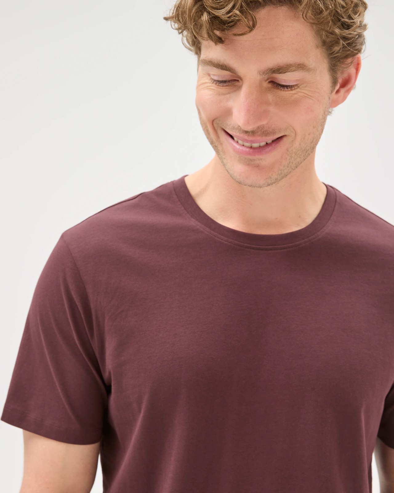 Australian Cotton Crew Neck T-Shirt - Fudge 4 of 5