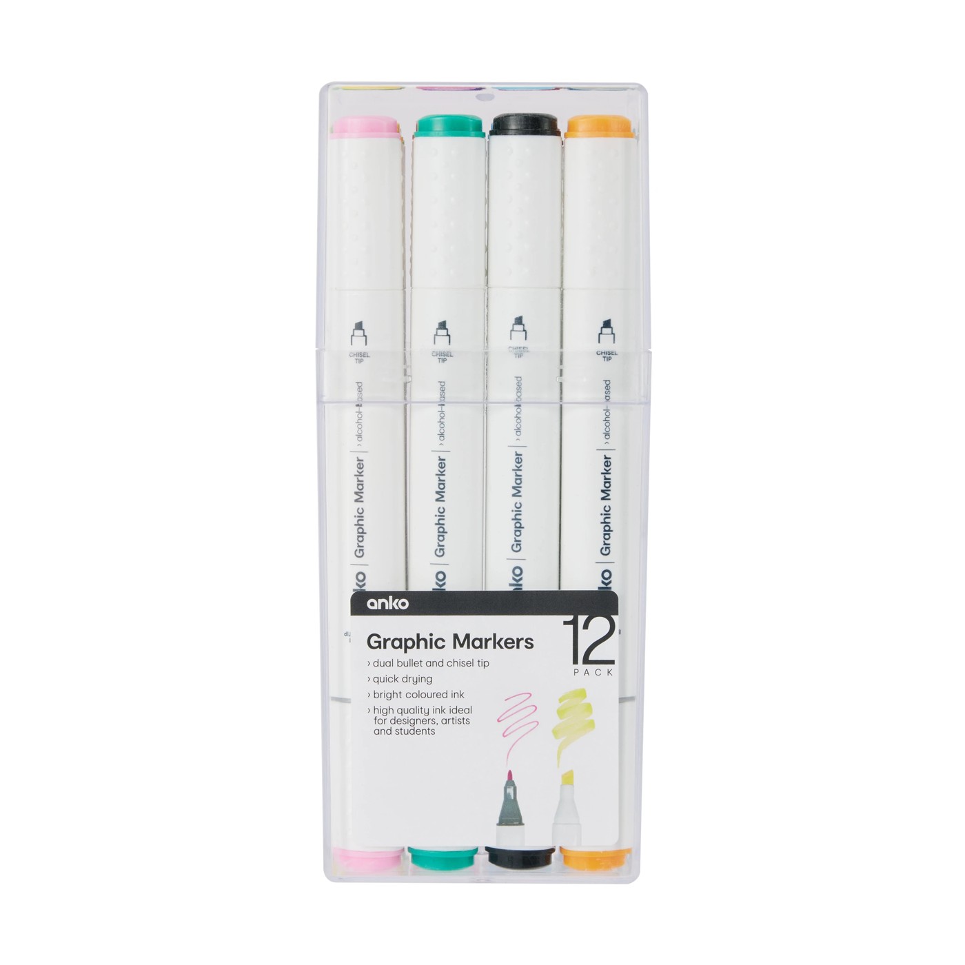Dual-Tip Graphic Markers, 12 Pack - Anko 2 of 6