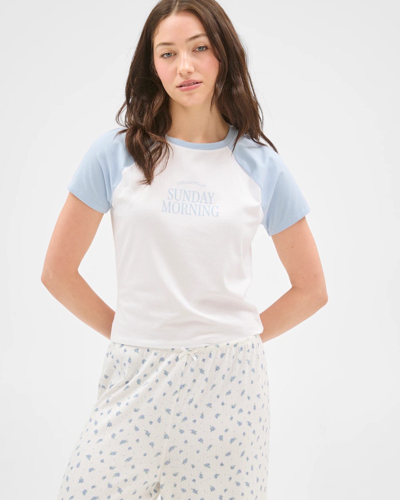 Lily Loves Pointelle Sleep Pants - Blue Floral 2 of 6