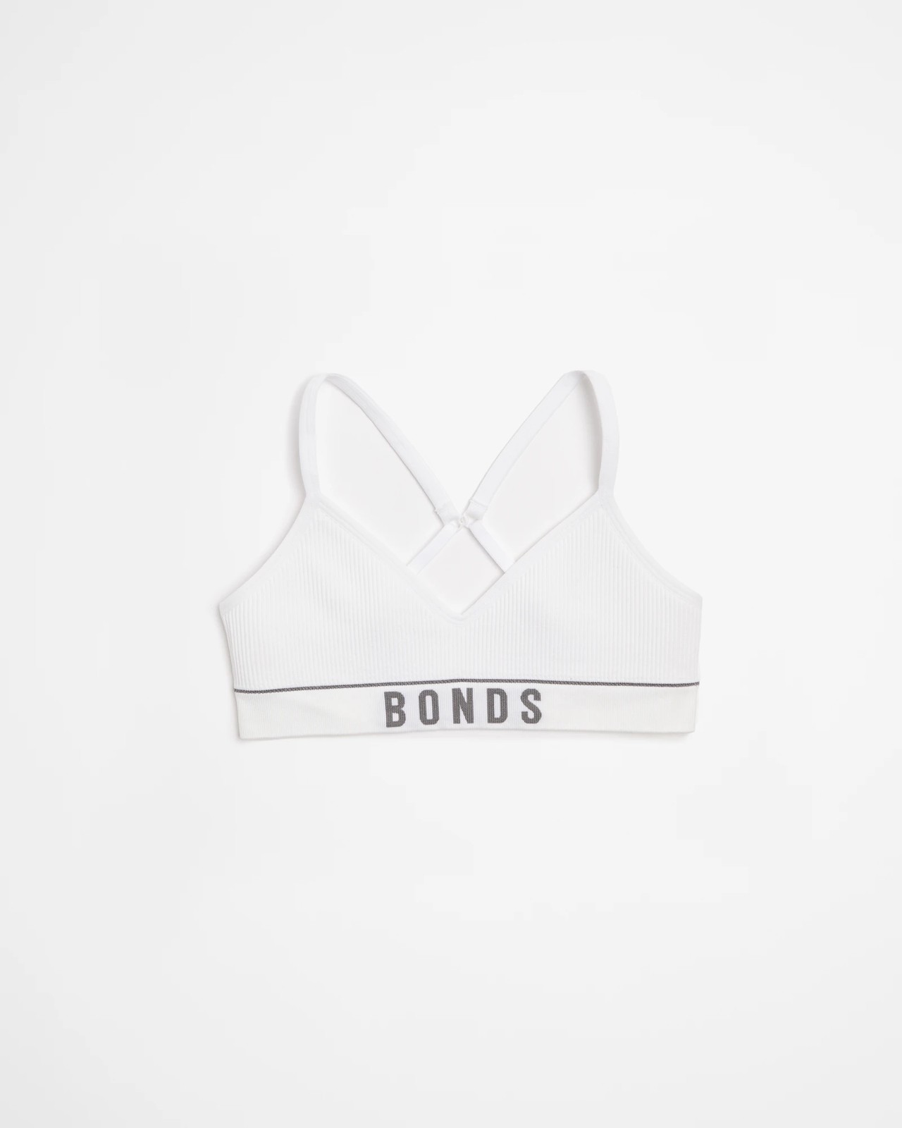 Bonds Girls Retro Rib Contour Crop - White