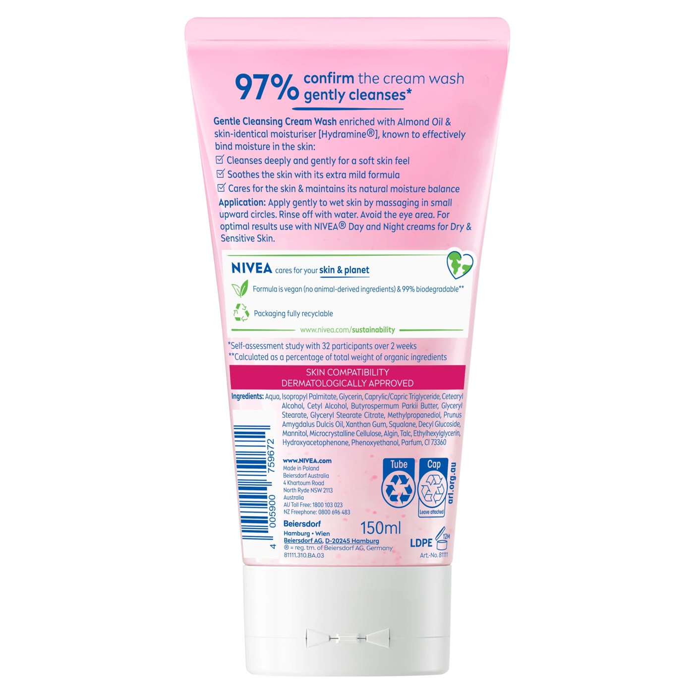 Nivea Gentle Cleansing Cream - Natural Almond Oil 2 of 6