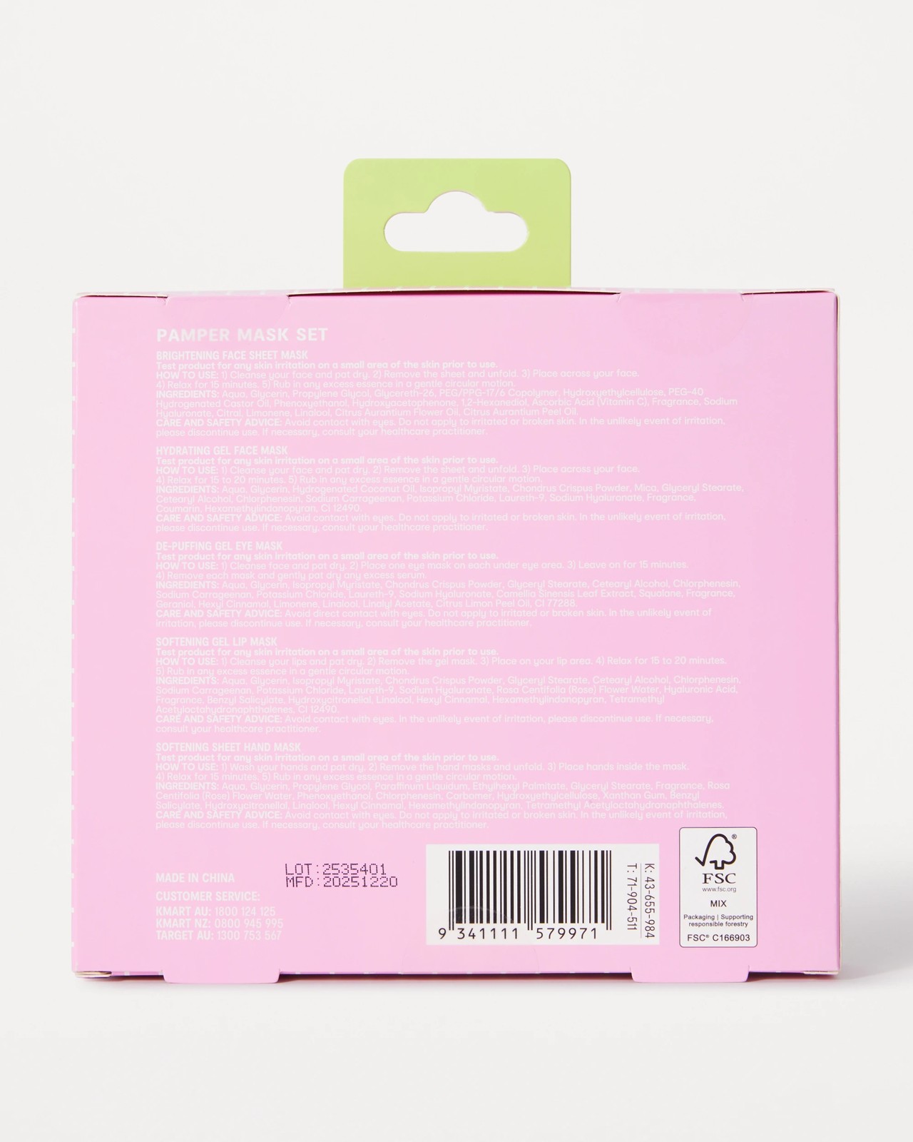 OXX Skincare Vacay Mode Pamper Mask Set 4 of 4