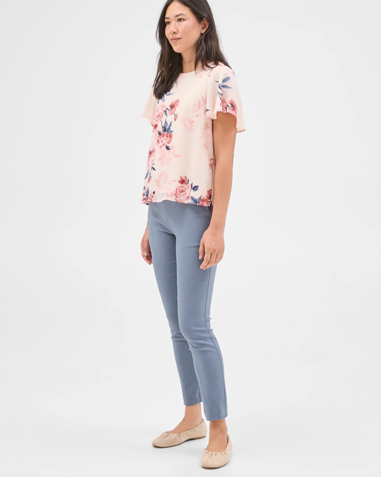 Preview Carrie Bengaline Ankle Length Pants - Blue Stone 5 of 5
