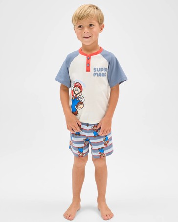 Super Mario Australian Cotton Younger Boys Pyjama Set