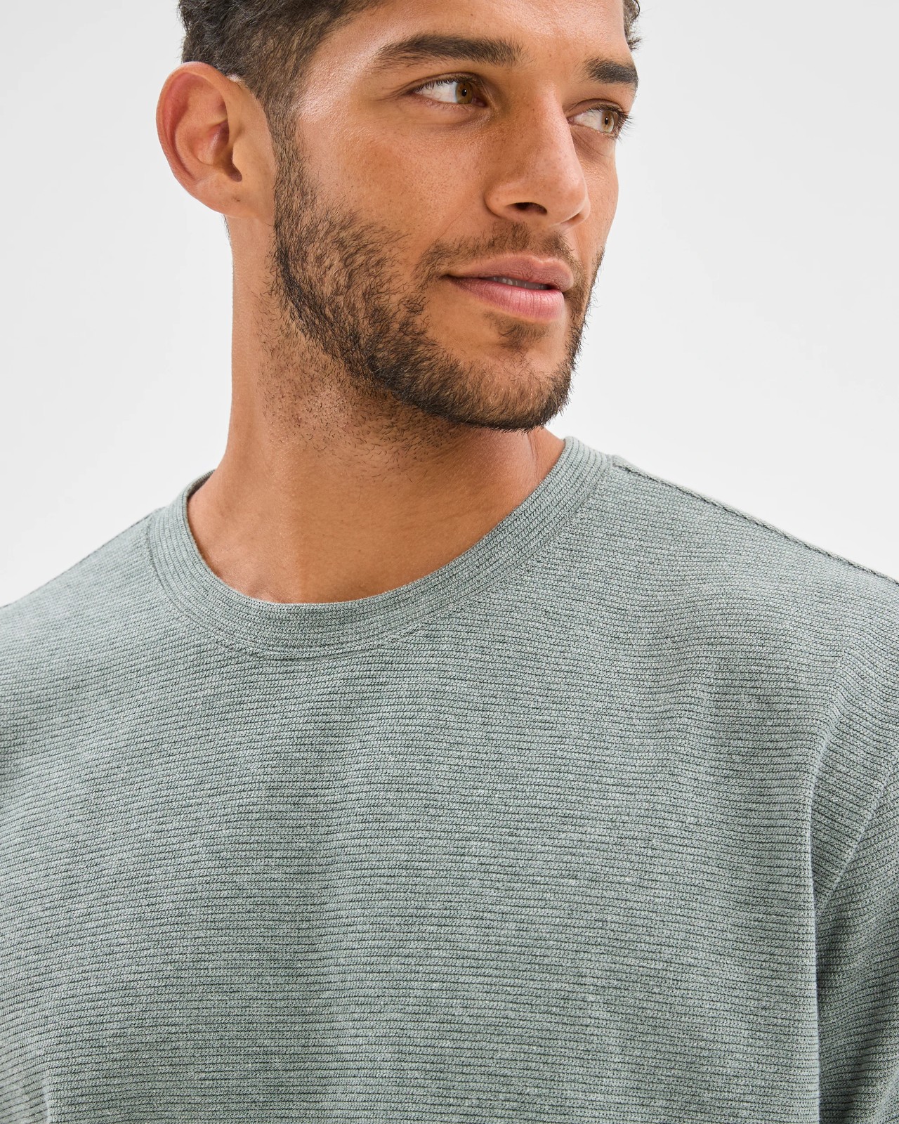 Australian Cotton Blend Textured T-Shirt  - Green 6 of 6