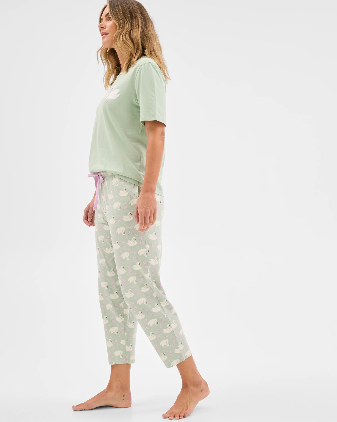 Australian Cotton 7/8 Length Jersey Sleep Pants 5 of 6