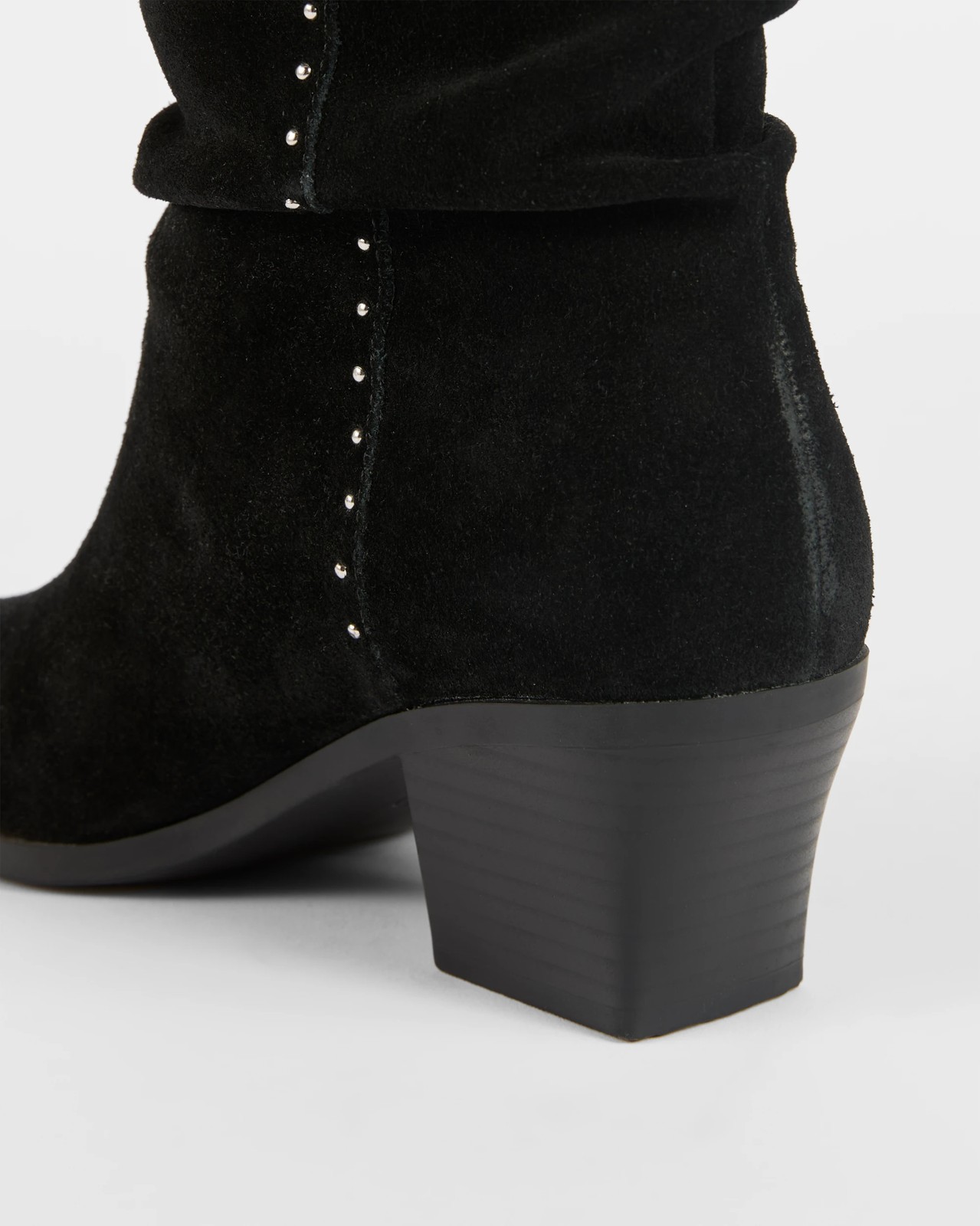 Genuine Suede Leather Studded Ankle Boot - Tayla - Black Suede 3 of 3