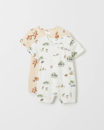Licensed Disney Organic Cotton 2 Pack Baby Romper