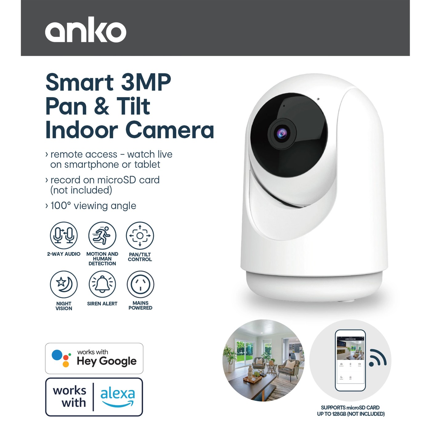 Anko Indoor Pan and Tilt Camera 2 of 6