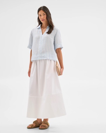 European Linen Popover Top