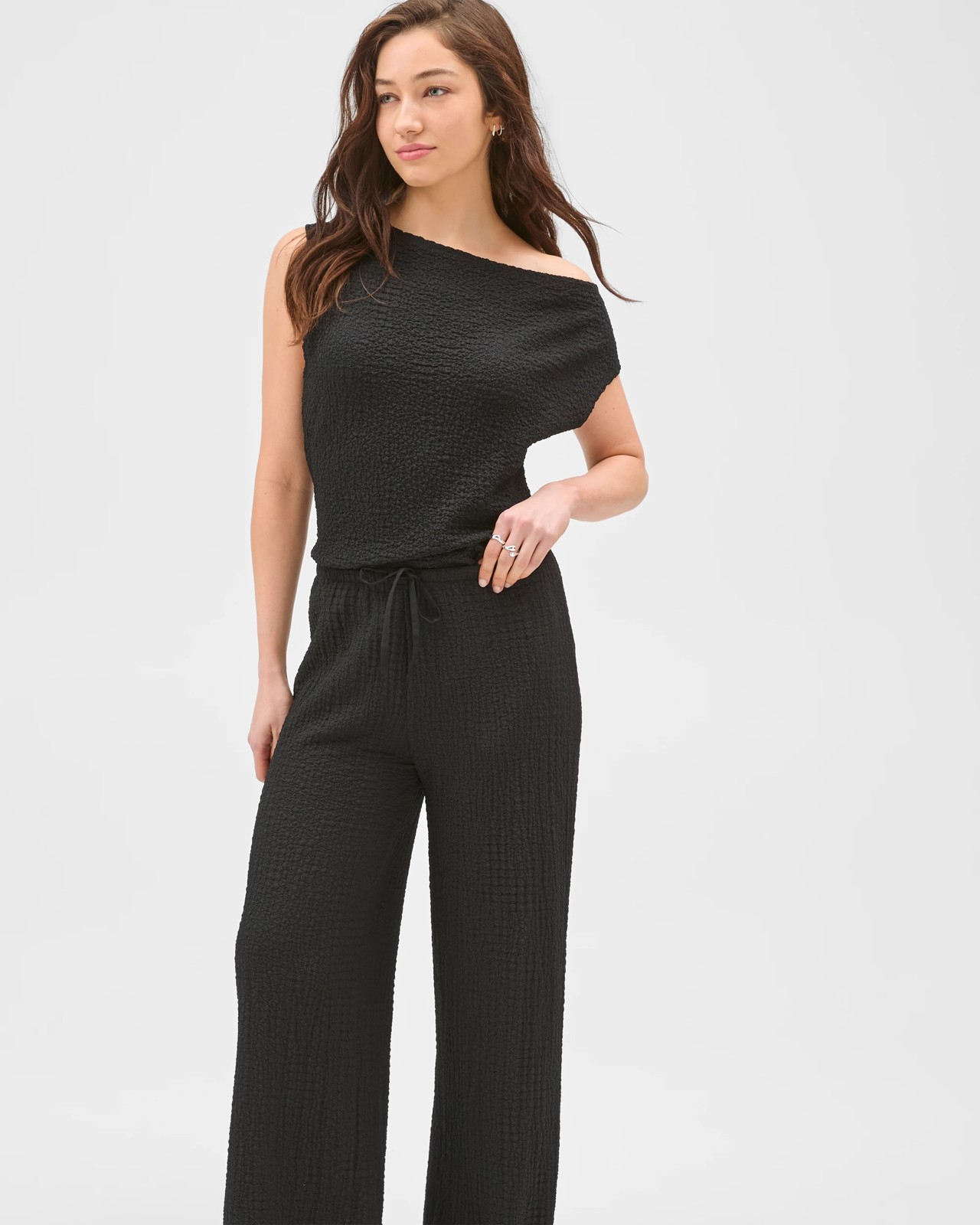 Lily Loves Textured Straight Leg Pants - Black 4 of 5