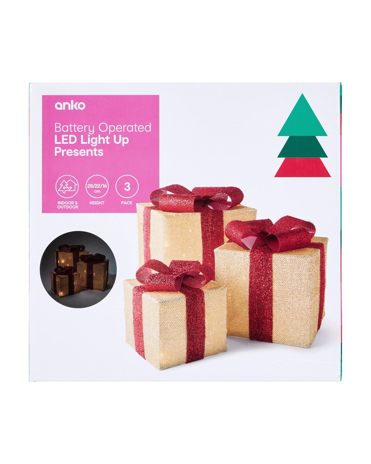 Anko 3 Pack LED Light Up Presents 6 of 6