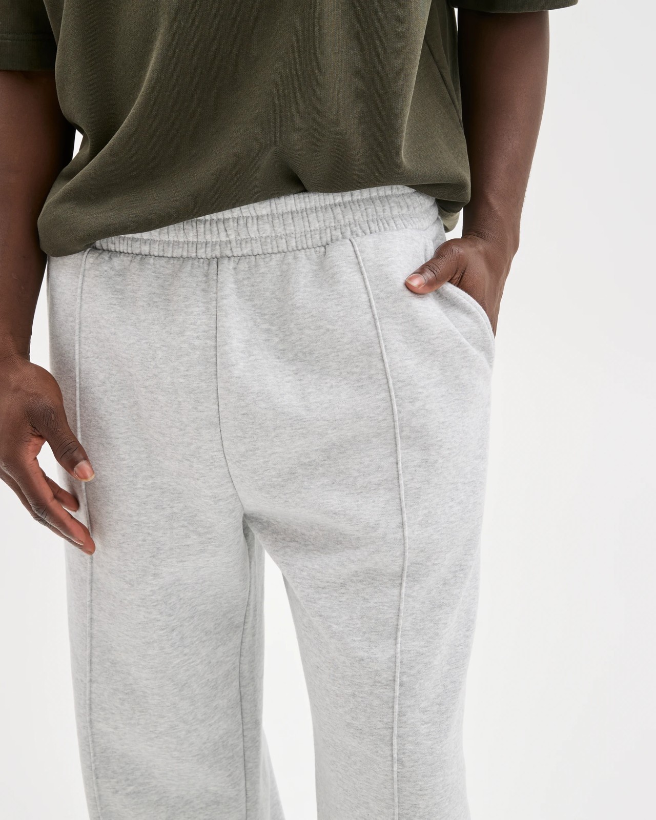 Commons Australian Cotton Blend Loose Fit Uncuffed Trackpants - Grey Marle 3 of 5