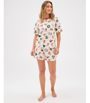 Family Matching Christmas Australian Cotton Womens Pyjama Set - Christmas Icons