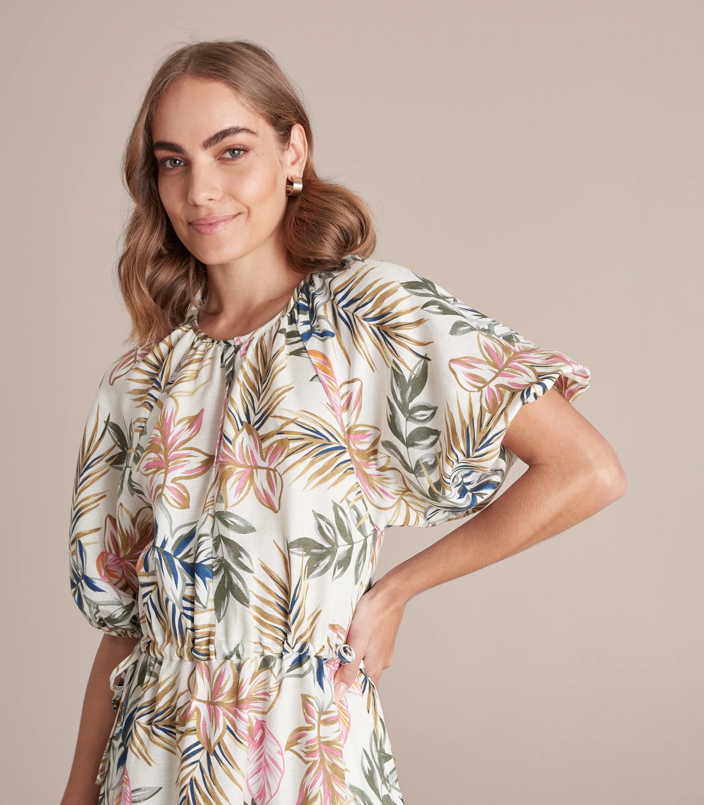 Preview Linen Blend Tiered Midi Dress Target Australia