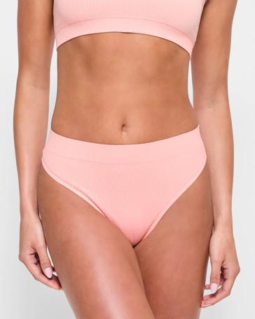 Ribbed Seamfree Hi-Waisted G-String Briefs - Lily Loves