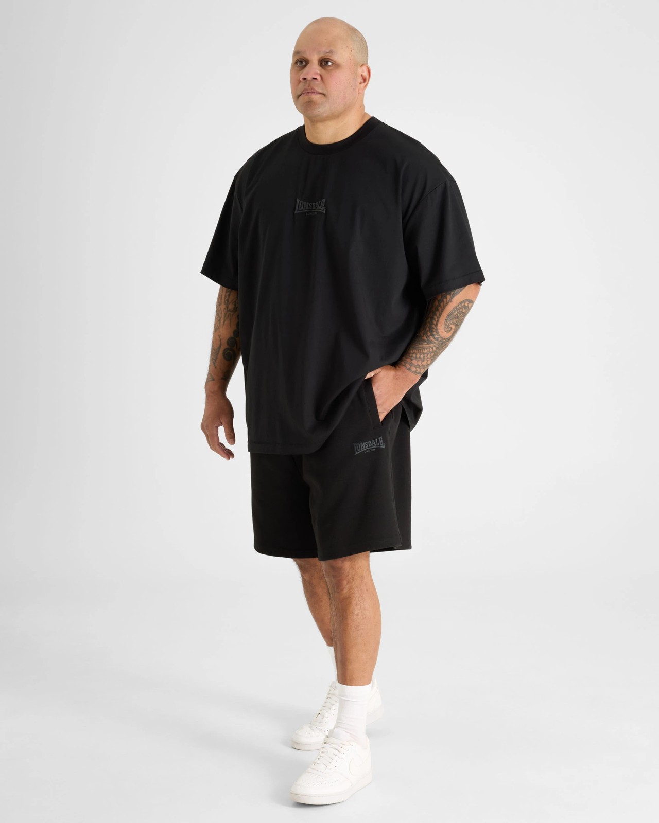 Lonsdale London Plus Size Double Knit Shorts - Black 5 of 5