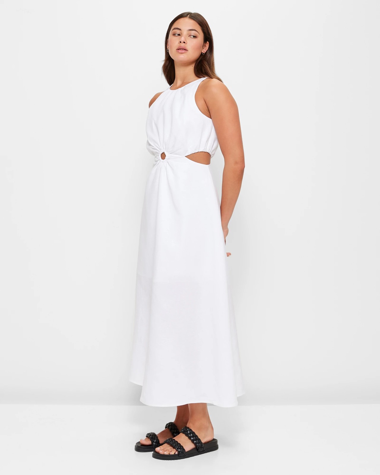 White linen cheap dress target