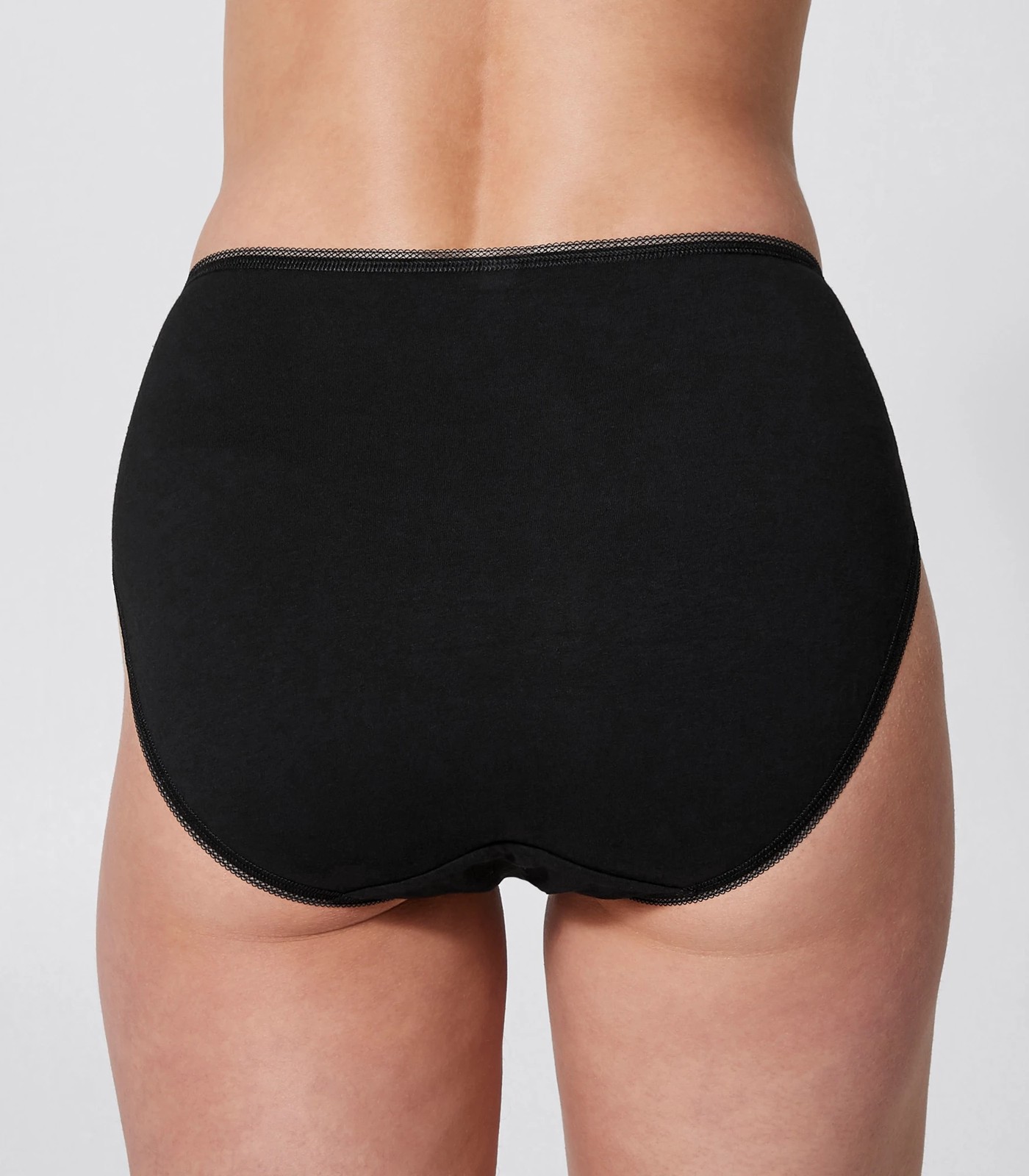 Lands' End Women's Comfort Knit High Rise Brief Underwear - 2 Pack - Medium  - Black/black 2pk : Target