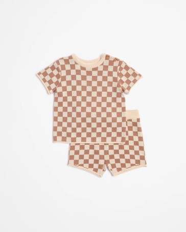 Baby Organic Cotton Knit Tee & Shorts 2 Piece Set