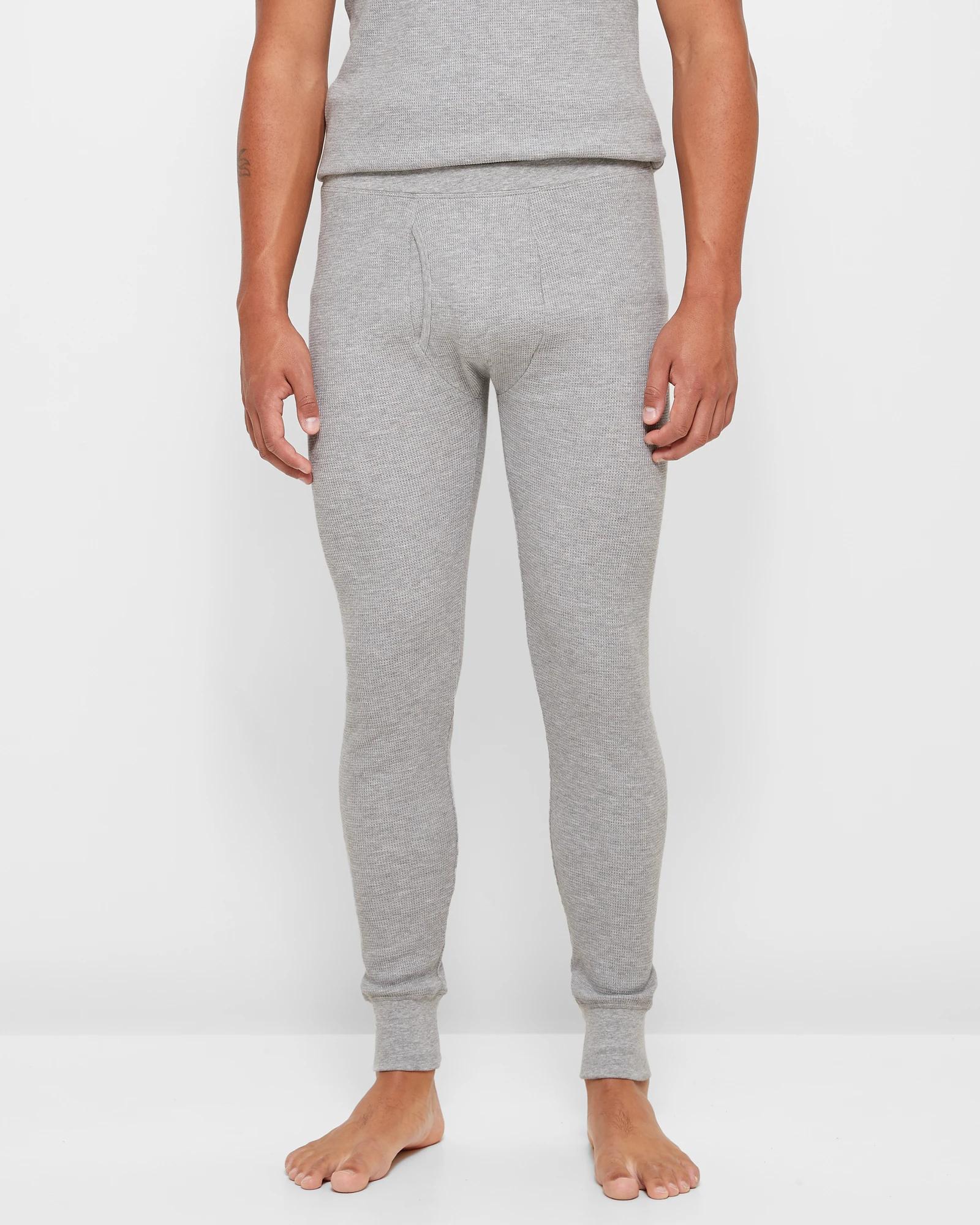 Buy Grey Waffle Maximum Warmth Long Thermal Pants M, Underwear