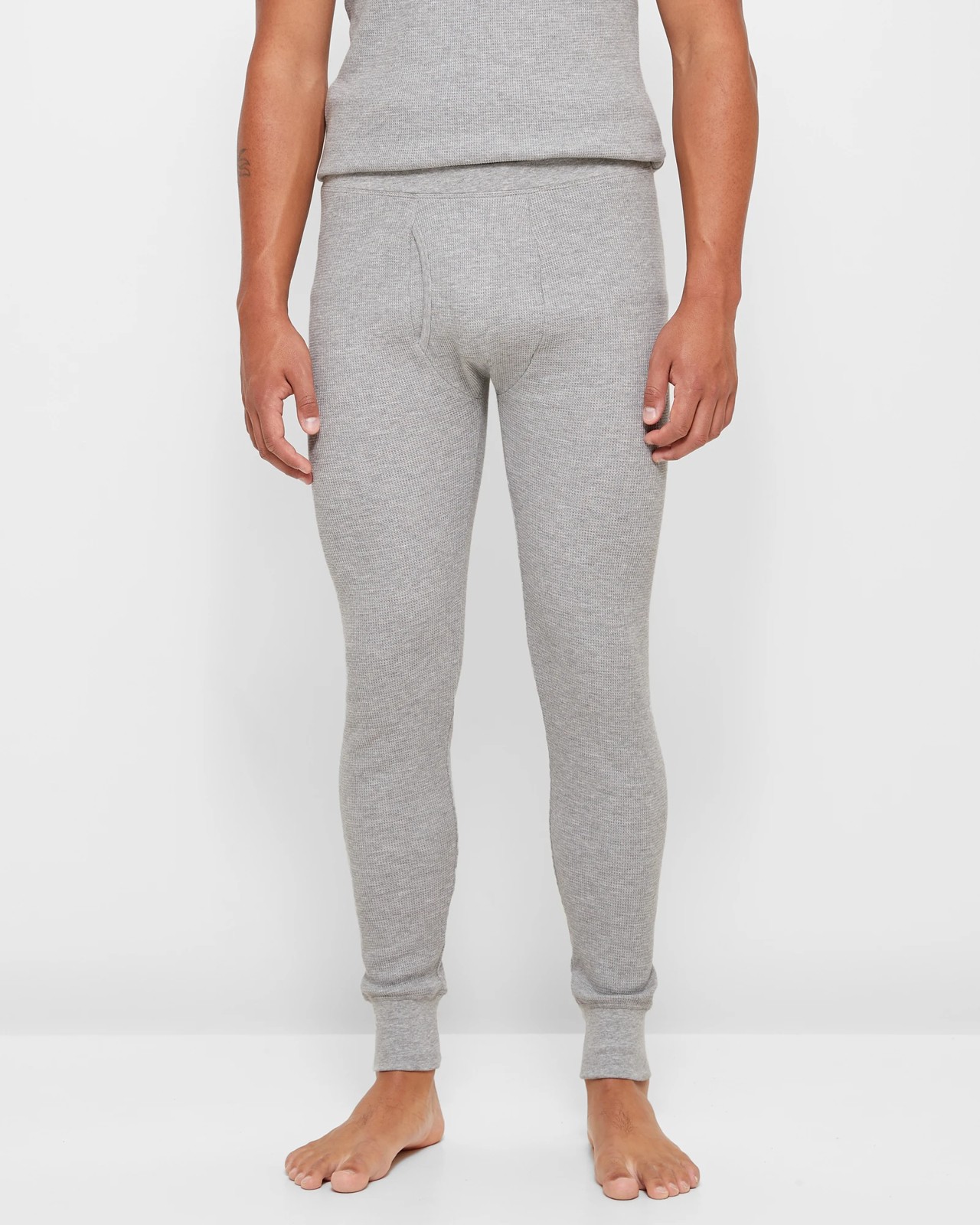 Ribbed Long John Pants - Grey Marle