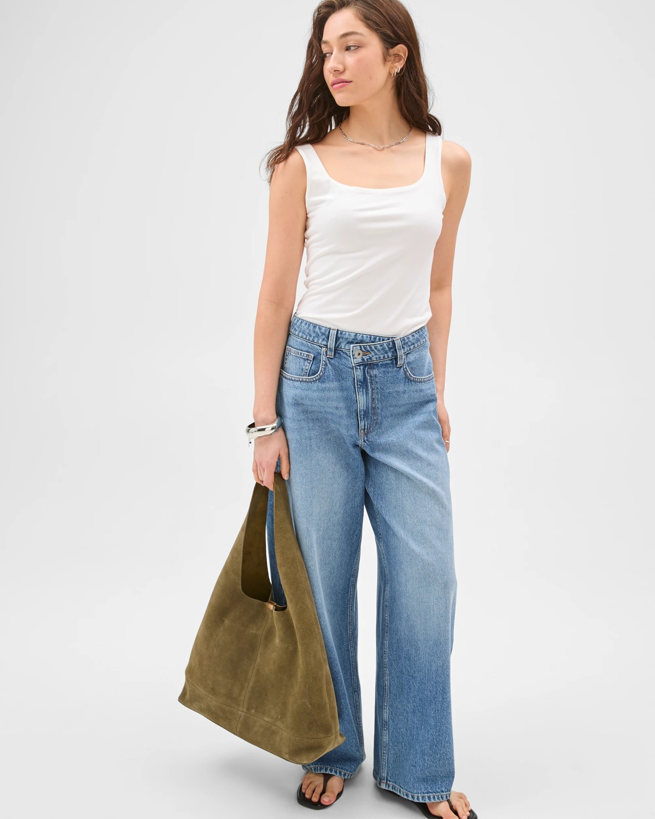 Lily Loves Cross Over Curve Leg Denim Jeans 3 of 5