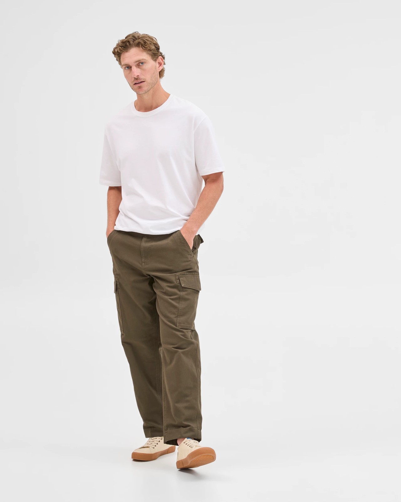 Australian Cotton Regular Fit Cargo Pants - Dark Olive 4 of 5