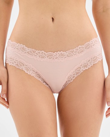 Womens Modal and Lace Bikini Briefs 2 Pack