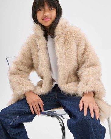 Faux Fur Longline Jacket