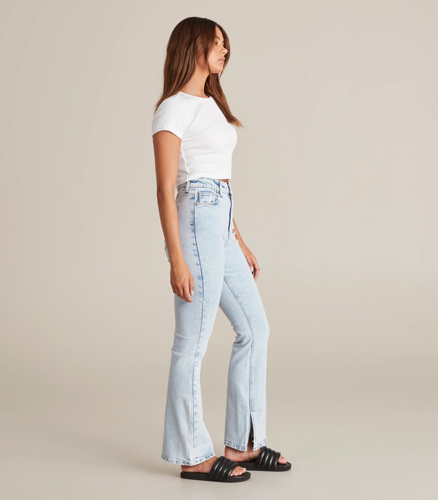 AE Super High-Waisted Split Hem Flare Jean