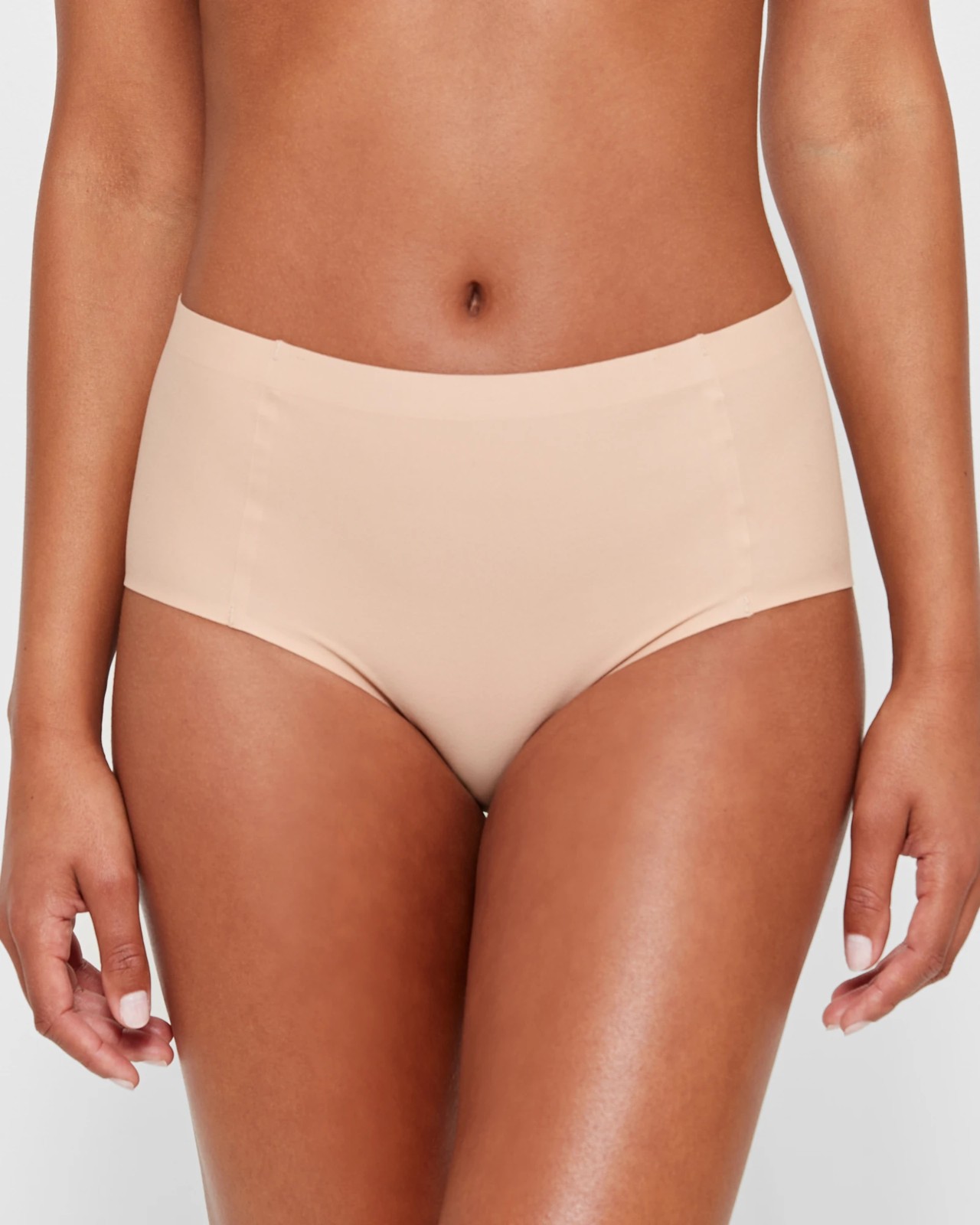 Brushed Precision Midi Briefs - Nude