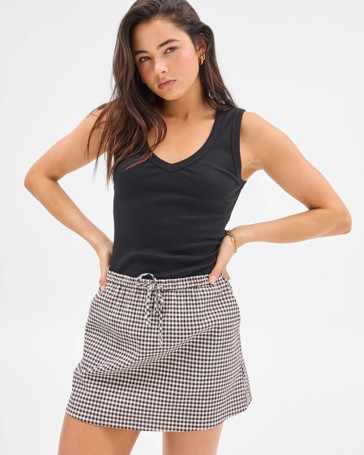Australian Cotton Gingham Mini Skirt - Lily Loves