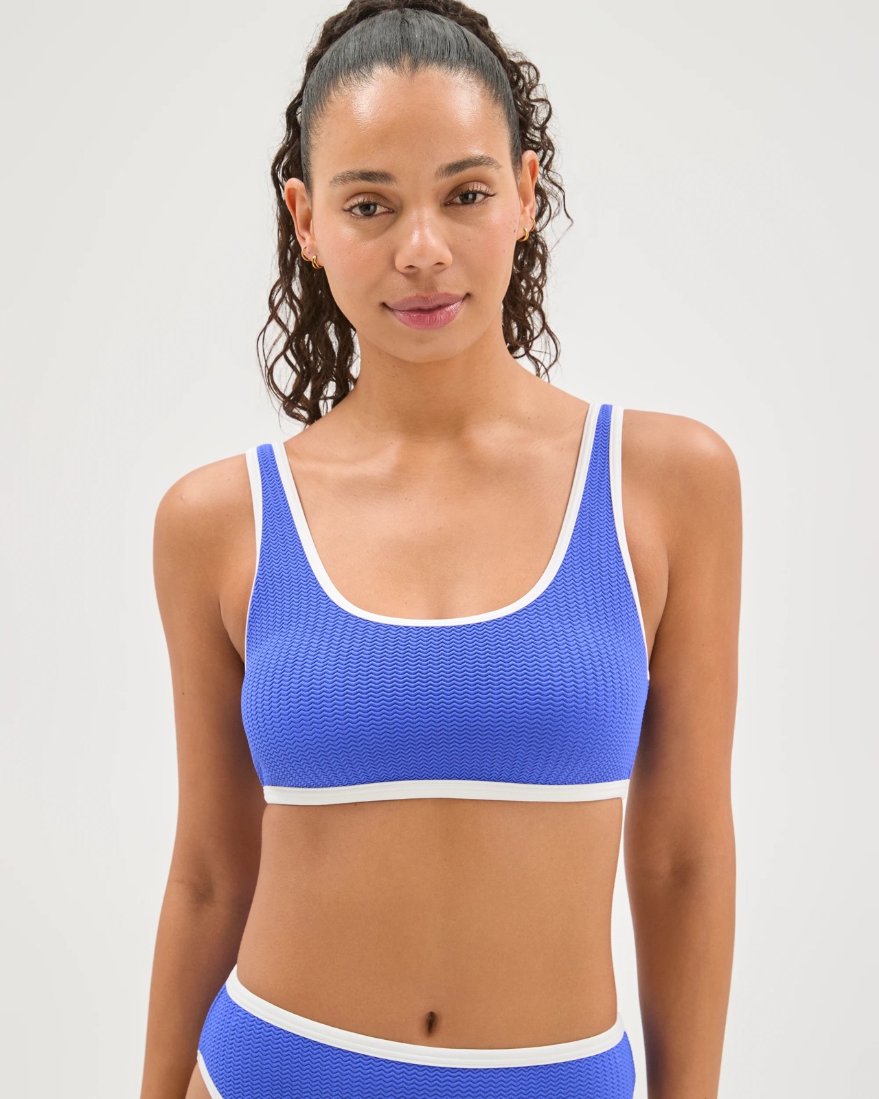 Scoop Neck Crinkle Bikini Top - Bondi Blue 5 of 6