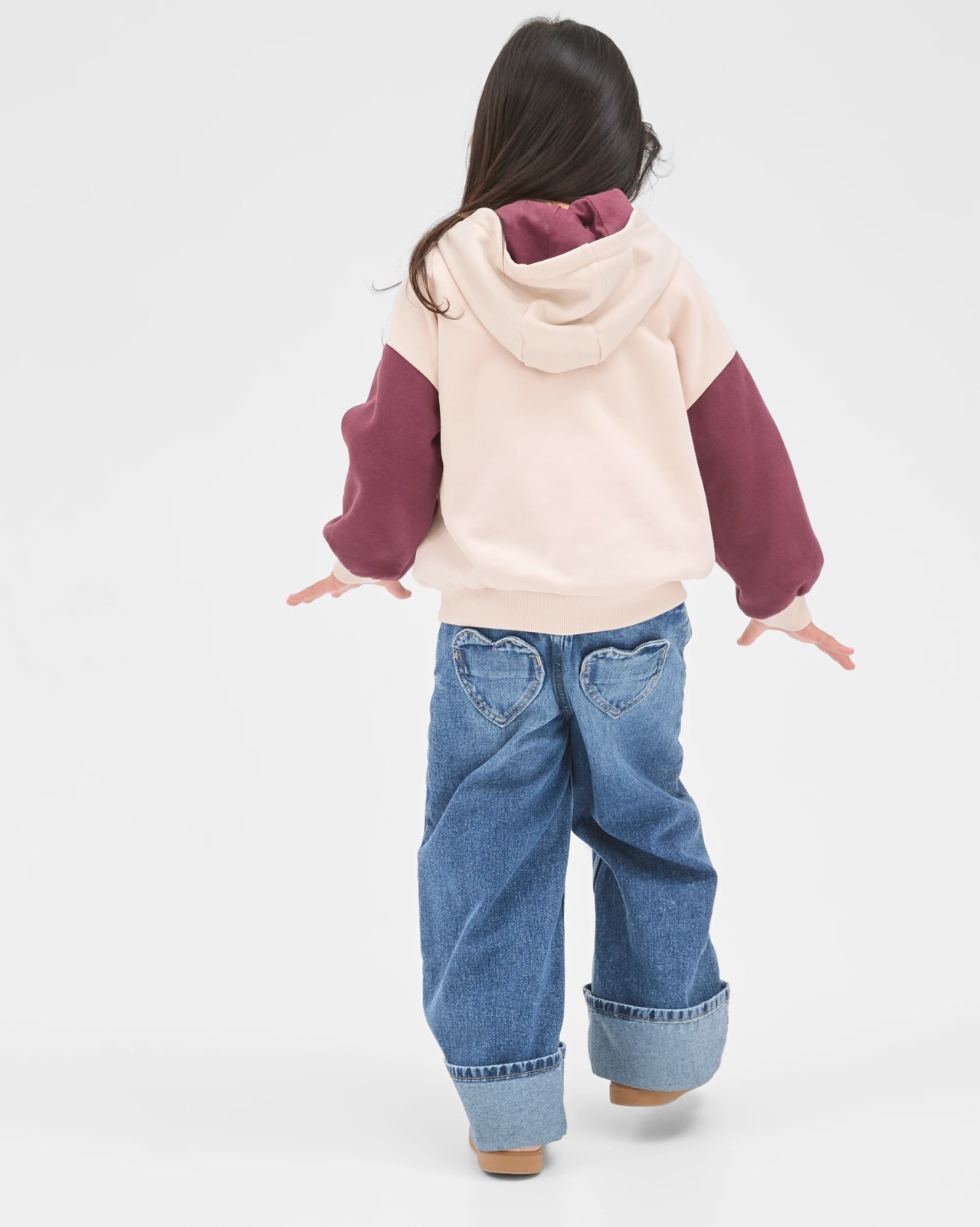 Australian Cotton Blend Fashion Hoodie - Lucky Bear Burgundy/Cream 4 of 6
